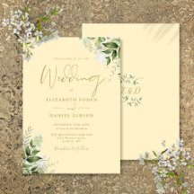 Buttercup Yellow Greenery Monogram Wedding