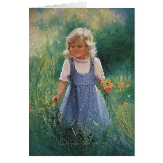 Buttercupflicka Hälsningskort (Framsidan)