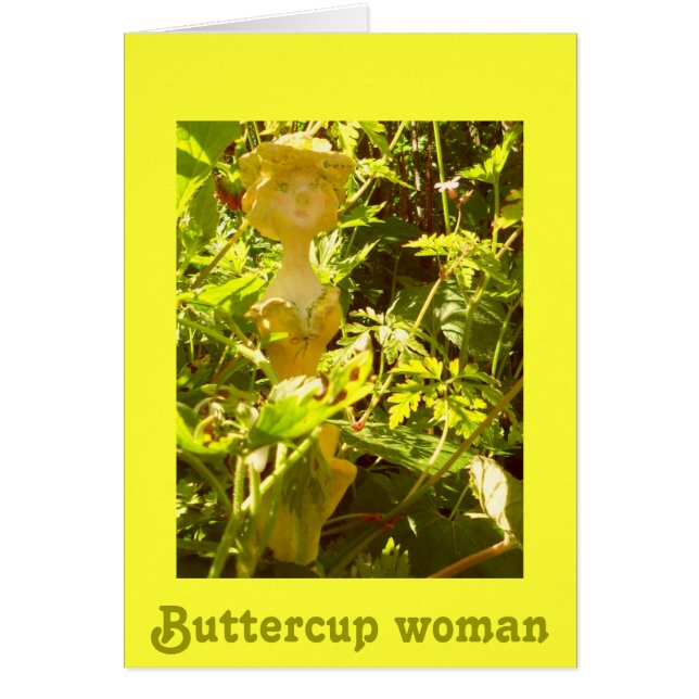 Buttercupkvinna Hälsningskort (Framsidan)