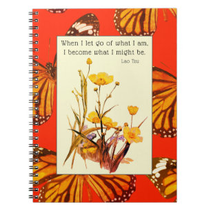 Buttercups & Butterfly Vinge Inspiron Lao Tzu Anteckningsbok