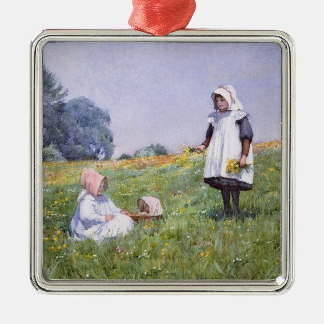 Buttercups och daisy julgransprydnad metall (Framsidan)