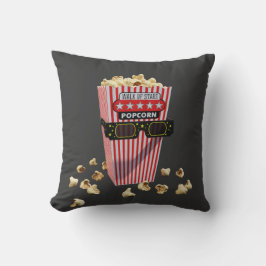 Buttered Popcorn and 3D Movie glasses Kudde