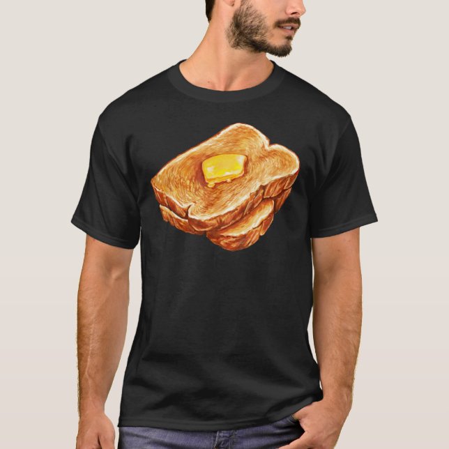 Buttered Toast Pattern Classic T-Shirt (Framsida)