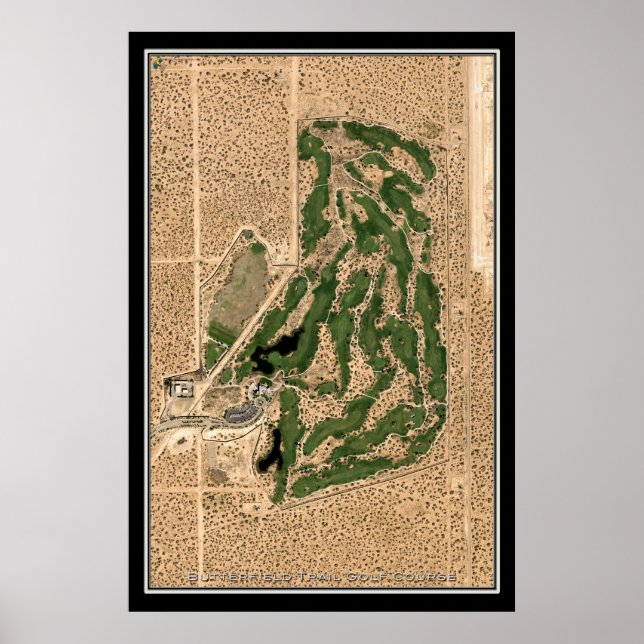 Butterfield Trail Golf Course Texas Satellite Kart Poster (Framsidan)