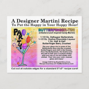 Butterfinger-Tini Martini Recipe-vykort Vykort