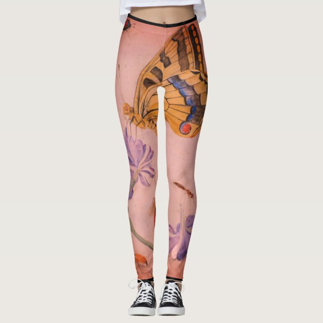 BUTTERFLIE TRYCKTA LAGER LEGGINGS (Framsida)