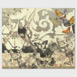 BUTTERFLIER OCH SNÖRE GIFT WRAPPING PRESENTPAPPER