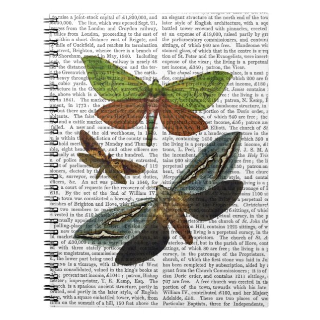 Butterflies 4 anteckningsbok med spiral (Framsidan)