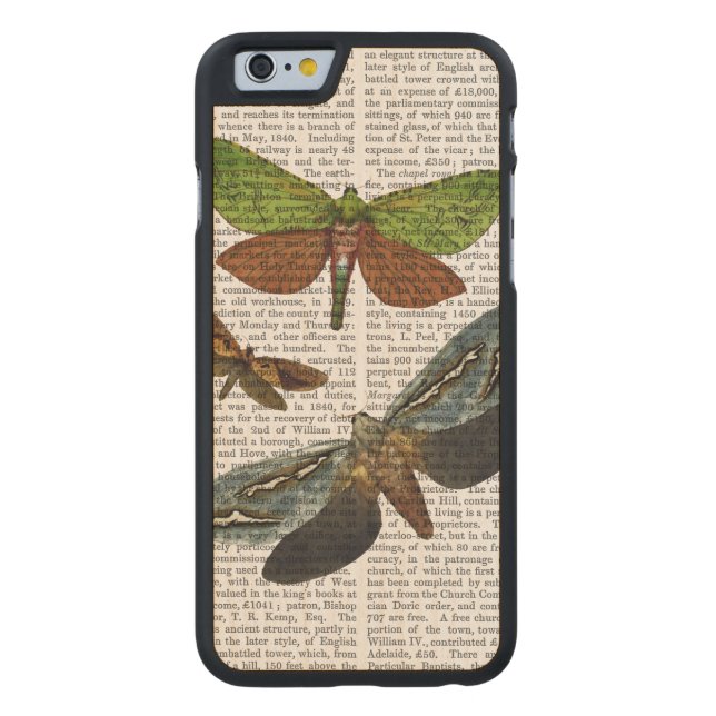 Butterflies 4 carved wood iPhone skal (Baksidan)