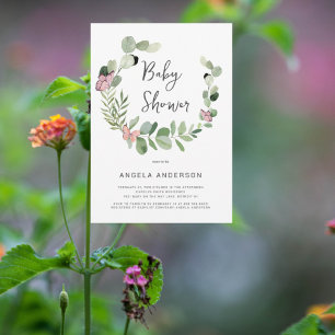 Butterflies all runt II-inbjudan till babyvisnings Inbjudningar