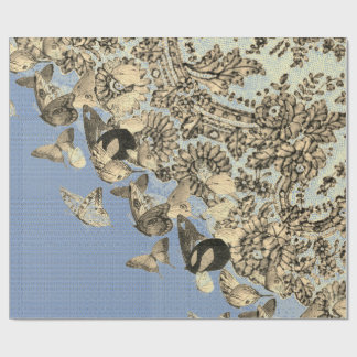 BUTTERFLIES AND CHANTILLY SNÖRE BLUE Wrapping Papp Presentpapper