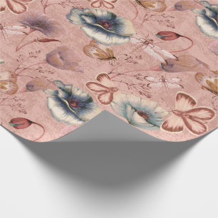 Butterflies and Dragonflies on Poppies Presentpapper
