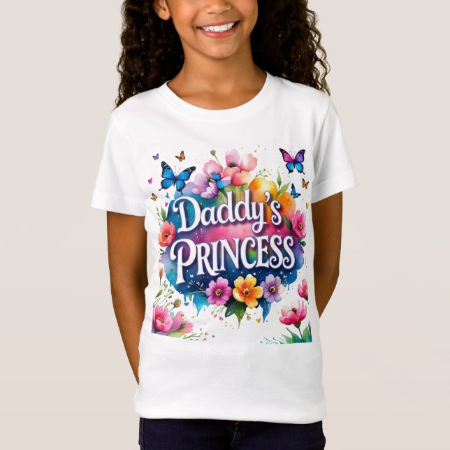 Butterflies and Flowers Pappor Princess T Shirt (Framsida)
