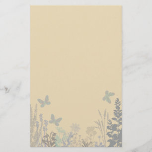 Butterflies and Flowers Stationery Brevpapper