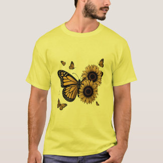 Butterflies and Sunflowers T Shirt