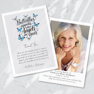 Butterflies Änglar Photo Memorial Sympathy Funeral Tack Kort