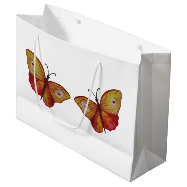 Butterflies Anpassningsbar Gift Bag - stor, blank (Framsidan Vinklad)