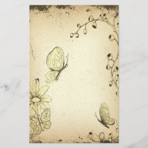 Butterflies Antique Stationery Brevpapper