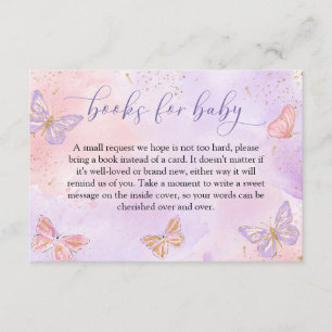 Butterflies Baby Shower Bokar för Baby Tilläggskort