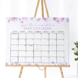 Butterflies Baby Shower Gissa förfallodatumkalende Poster