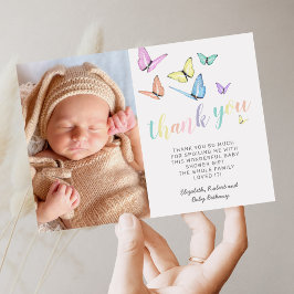 Butterflies Baby Shower Photo Thank You Tack Kort