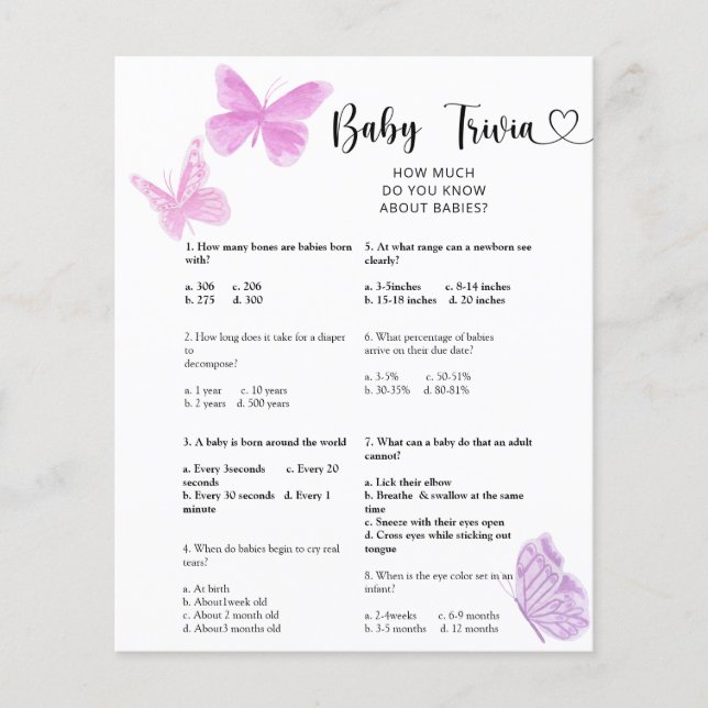 Butterflies - Baby Trivia | Barnstödsspel (Framsida)