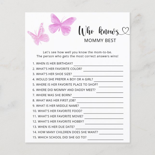 Butterflies babydusch, som vet mamma bäst (Framsida)