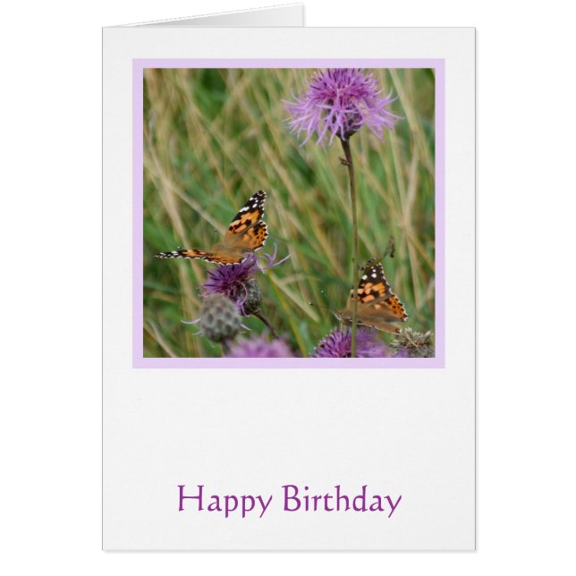 Butterflies Birthday Card Customizable Hälsningskort (Framsidan)