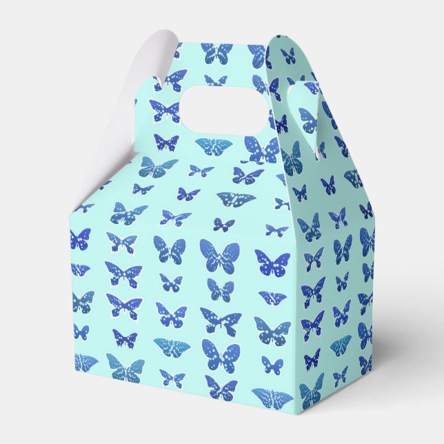 Butterflies, blå, turkos bakgrund presentaskar (Framsidan Sidan)