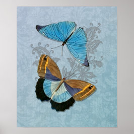 Butterflies Blue Poster