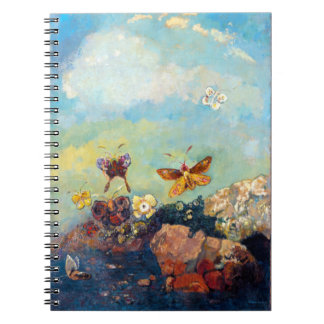 Butterflies by Odilon Redon, Whimsical Butterfly Anteckningsbok