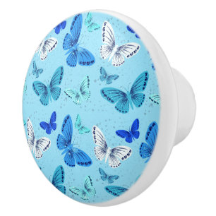 Butterflies Ceramic Cabinet Knob Knopp