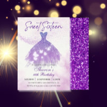 Butterflies Dance Glitter Lila Dress Sweet 16