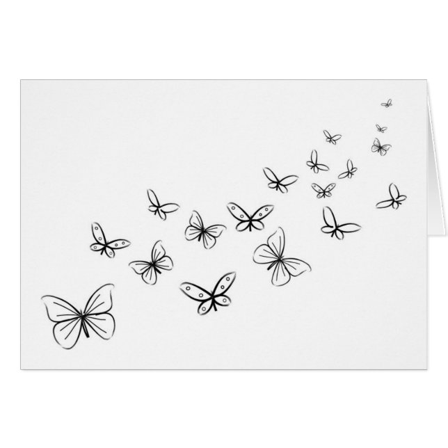 Butterflies Dancing Över sidan Hälsningskort (Framsidan Horizontal)