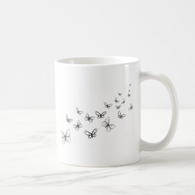 Butterflies Dancing Över sidan Kaffemugg (Höger)