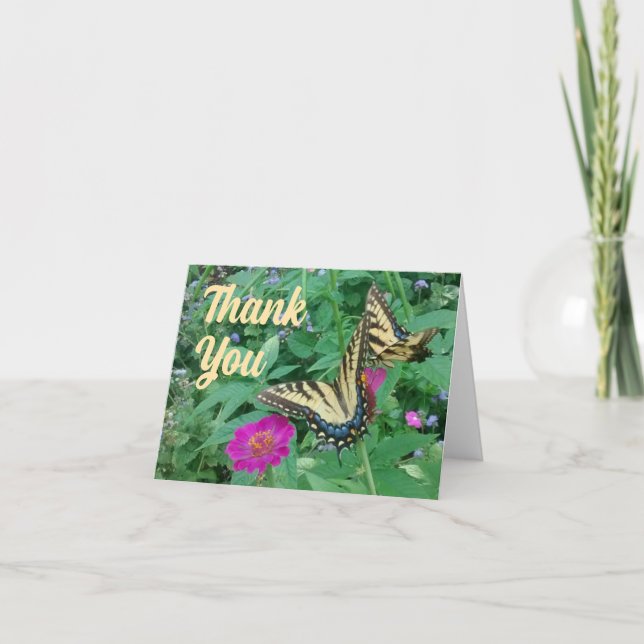 Butterflies Danin in the Garden Tackte You Card Tack Kort (Framsida)