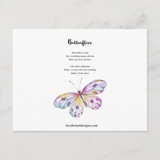 Butterflies Dikt Vykort