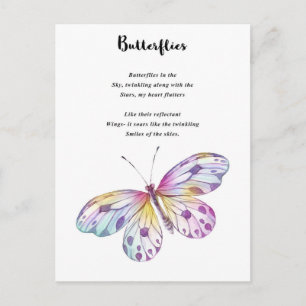 Butterflies Dikt Vykort