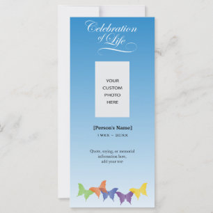 Butterflies Firande of Life Memorial Card