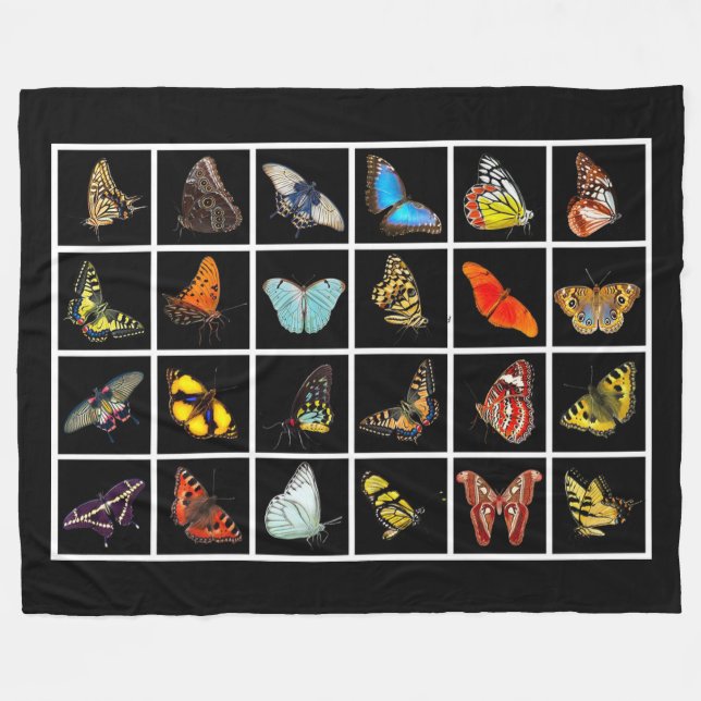 Butterflies Fleecefilt (Framsidan (Horisontell))