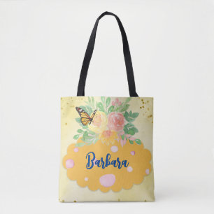 "Butterflies, Flowers and Dots" Tygkasse