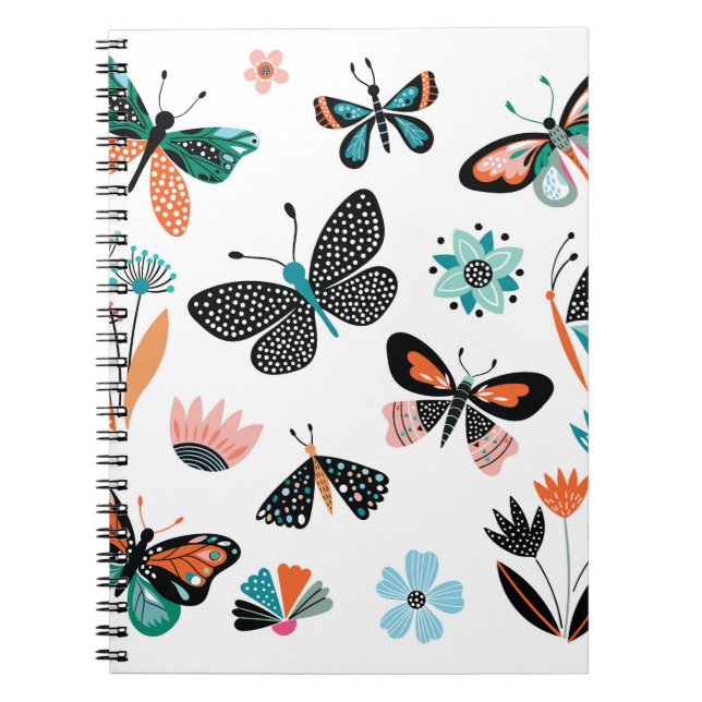 Butterflies Flowers: Hand plockade Collection Anteckningsbok (Framsidan)