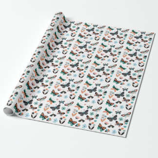 Butterflies Flowers: Hand plockade Collection Presentpapper