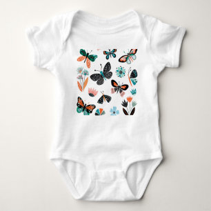 Butterflies Flowers: Hand plockade Collection T Shirt