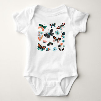 Butterflies Flowers: Hand plockade Collection T Shirt