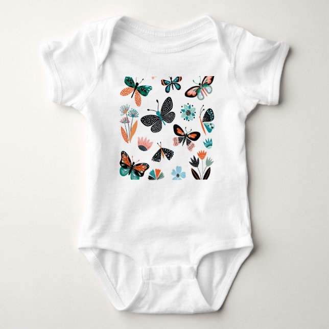 Butterflies Flowers: Hand plockade Collection T Shirt (Framsida)