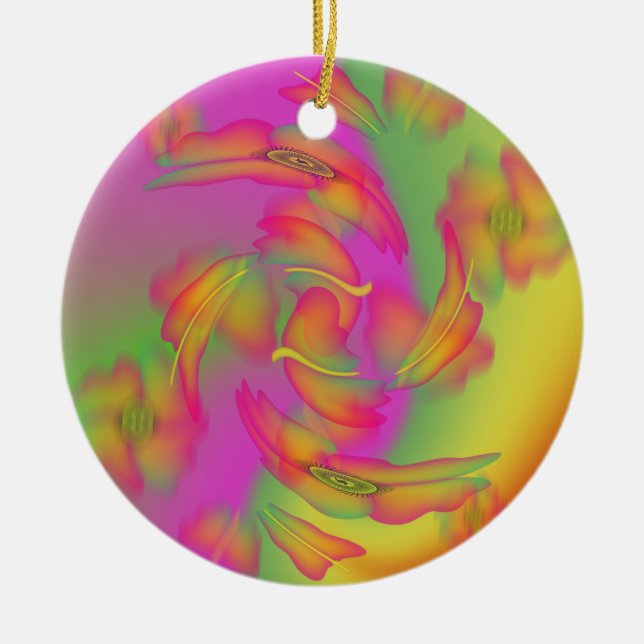 Butterflies & Flowers Julgransprydnad Keramik (Framsidan)