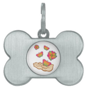 Butterflies & Flowers Namnbricka Husdjur