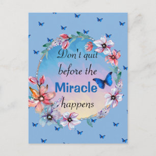 Butterflies & Flowers Positive Mindset Quote Vykort