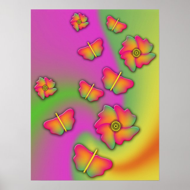 Butterflies & Flowers Poster (Framsidan)